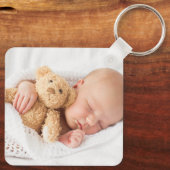 Maak Je Eigen Aangepaste Kinderen Foto Modern Sleutelhanger (Achterkant)
