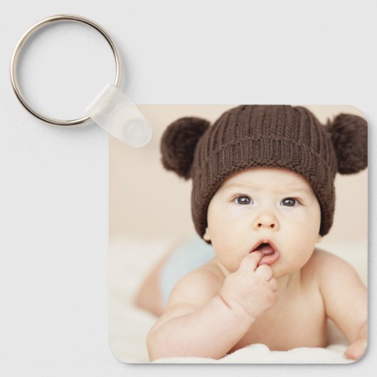 Maak Je Eigen Aangepaste Kinderen Foto Modern Sleutelhanger (Voorkant)
