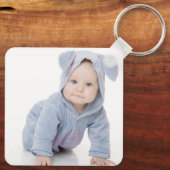 Maak Je Eigen Aangepaste Kinderen Foto Modern Sleutelhanger (Achterkant)
