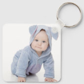 Maak Je Eigen Aangepaste Kinderen Foto Modern Sleutelhanger (Achterkant)