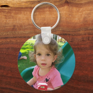 Maak Je Eigen Aangepaste Kinderen Foto Modern Sleutelhanger
