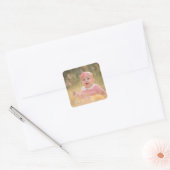 Maak Je Eigen Aangepaste Kinderen Foto Modern Vierkante Sticker (Envelop)