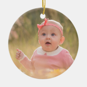 Maak Je Eigen Aangepaste Kinderen Twee Foto Keramisch Ornament