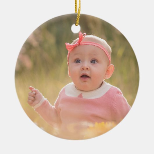 Maak Je Eigen Aangepaste Kinderen Twee Foto Keramisch Ornament (Voorkant)