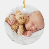 Maak Je Eigen Aangepaste Kinderen Twee Foto Keramisch Ornament (Achterkant)