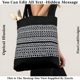 Maak je eigen aangepaste korte verborgen boodschap tote bag