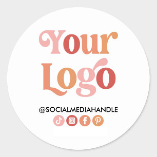 Maak je eigen aangepaste Logo Business Social Medi Ronde Sticker