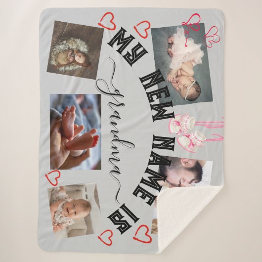 ✨Maak je eigen aangepaste MIJN NIEUWE NAAM IS GRAN Sherpa Deken (Voorkant)