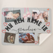 ✨Maak je eigen aangepaste MIJN NIEUWE NAAM IS GRAN Sherpa Deken (Voorkant (horizontaal))