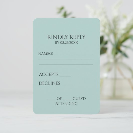 Maak je eigen aangepaste minimalistische RSVP kaartje (Staand voorkant)