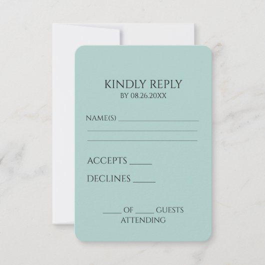 Maak je eigen aangepaste minimalistische RSVP kaartje (Voorkant)