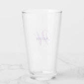 Maak Je Eigen Aangepaste Monogram En Naam Paars Glas (Achterkant)
