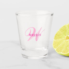Maak Je Eigen Aangepaste Monogram En Naam Roze  Shot Glas