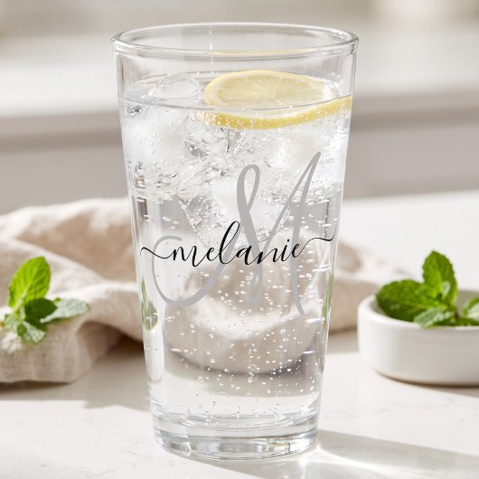 Maak Je Eigen Aangepaste Monogram En Naam Schrift Glas