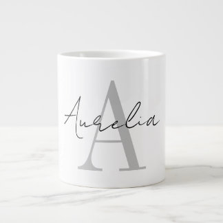Maak Je Eigen Aangepaste Monogram En Naam Schrift Grote Koffiekop