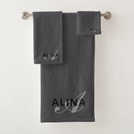 Maak Je Eigen Aangepaste Monogram Kleur Match Bad Handdoek