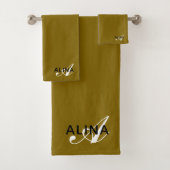 Maak Je Eigen Aangepaste Monogram Kleur Match Bad Handdoek (Insitu)