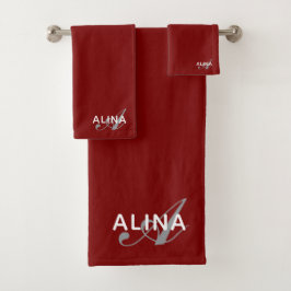 Maak Je Eigen Aangepaste Monogram Kleur Match Bad Handdoek