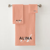 Maak Je Eigen Aangepaste Monogram Kleur Match Bad Handdoek (Insitu)