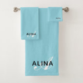 Maak Je Eigen Aangepaste Monogram Kleur Match Bad Handdoek (Insitu)
