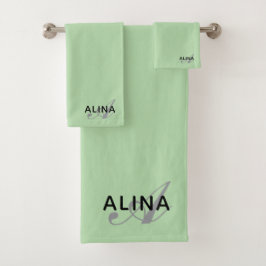 Maak Je Eigen Aangepaste Monogram Kleur Match Bad Handdoek