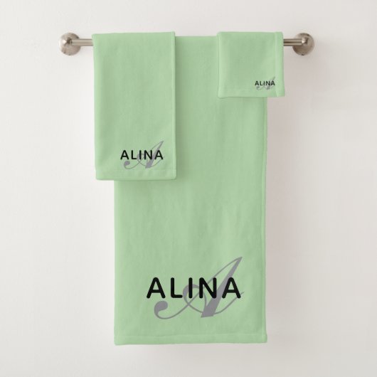 Maak Je Eigen Aangepaste Monogram Kleur Match Bad Handdoek (Insitu)