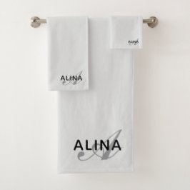 Maak Je Eigen Aangepaste Monogram Kleur Match Bad Handdoek