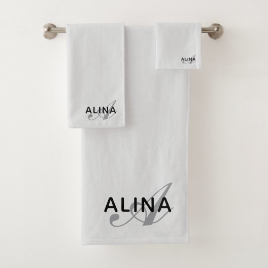 Maak Je Eigen Aangepaste Monogram Kleur Match Bad Handdoek (Insitu)
