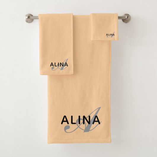 Maak Je Eigen Aangepaste Monogram Kleur Match Bad Handdoek (Insitu)