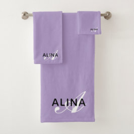 Maak Je Eigen Aangepaste Monogram Kleur Match Bad Handdoek