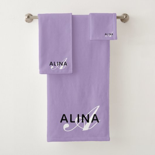 Maak Je Eigen Aangepaste Monogram Kleur Match Bad Handdoek (Insitu)