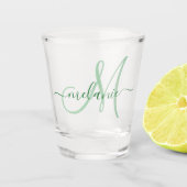 Maak Je Eigen Aangepaste Monogram Naam Schrift Gro Shot Glas (Voorkant)