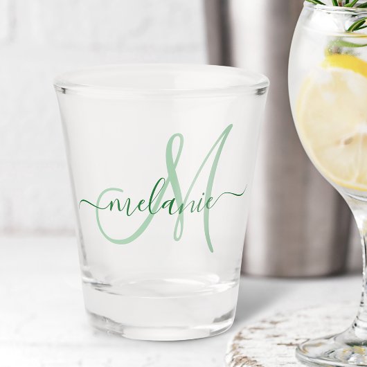 Maak Je Eigen Aangepaste Monogram Naam Schrift Gro Shot Glas