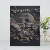 Maak Je Eigen Aangepaste Mooie Vintage Vlinders Menu (Staand voorkant)