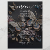 Maak Je Eigen Aangepaste Mooie Vintage Vlinders Menu (Voorkant)