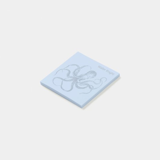Maak Je Eigen Aangepaste Naam Octopus Post-Its Post-it® Notes (Schuin)