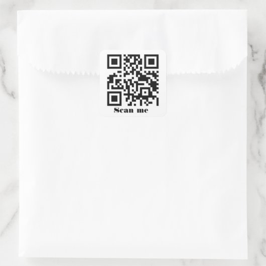 Maak Je Eigen Aangepaste QR Code Websiteadres URL Vierkante Sticker (Tas)