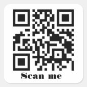 Maak Je Eigen Aangepaste QR Code Websiteadres URL Vierkante Sticker (Voorkant)