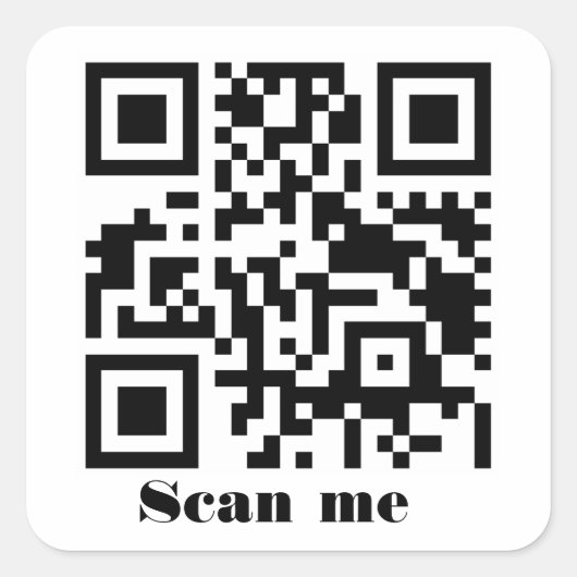 Maak Je Eigen Aangepaste QR Code Websiteadres URL Vierkante Sticker (Voorkant)