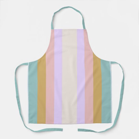 Maak je eigen aangepaste retro streep regenboog schort (Voorkant)