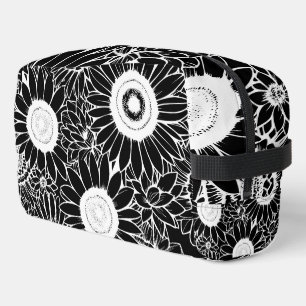 Maak Je Eigen Aangepaste Retro Zwarte Bloemen Patr Toilettasje