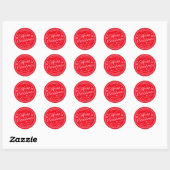 Maak je eigen aangepaste rode kerststicker ronde sticker (Vel)
