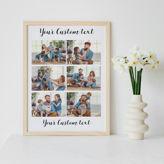 Maak je eigen aangepaste tekst 6 Fotoscollage Poster