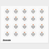 Maak je eigen aangepaste tekst witte achtergrond ronde sticker (Vel)