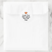 Maak je eigen aangepaste tekst witte achtergrond ronde sticker (Tas)