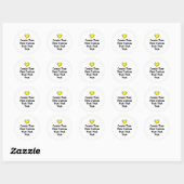 Maak je eigen aangepaste tekst witte achtergrond ronde sticker (Vel)