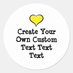 Maak je eigen aangepaste tekst witte achtergrond ronde sticker
