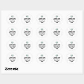 Maak je eigen aangepaste tekst witte achtergrond ronde sticker (Vel)