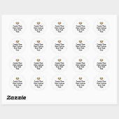 Maak je eigen aangepaste tekst witte achtergrond ronde sticker (Vel)