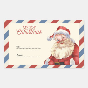Maak je eigen aangepaste vrolijk kerstfeest sticke rechthoekige sticker